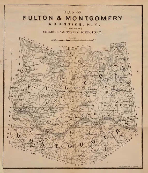 1869-70 business gazeteer Fulton Montgomery Map from the Library of Congress